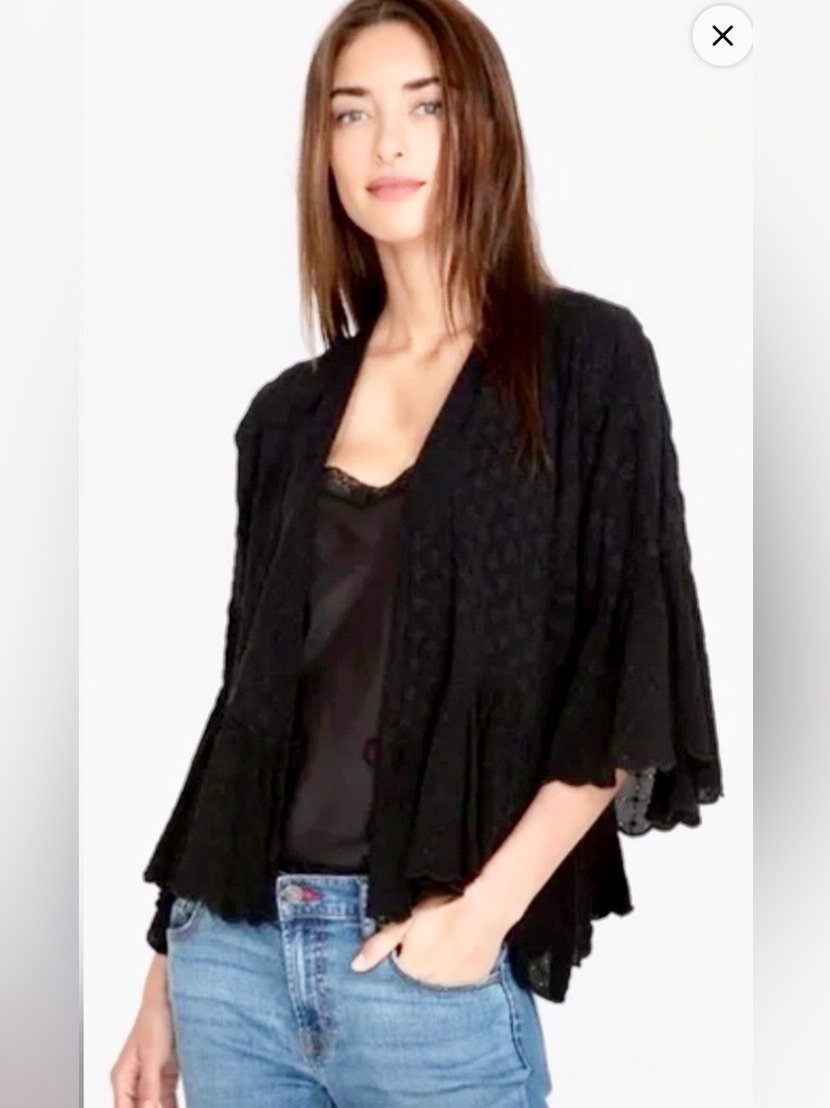 Johnny Was Cathay Ruffle Kimono | Black
